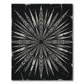 Monochrome Geometric Radiating Starburst Art Rug