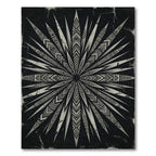 Monochrome Geometric Radiating Starburst Art Rug