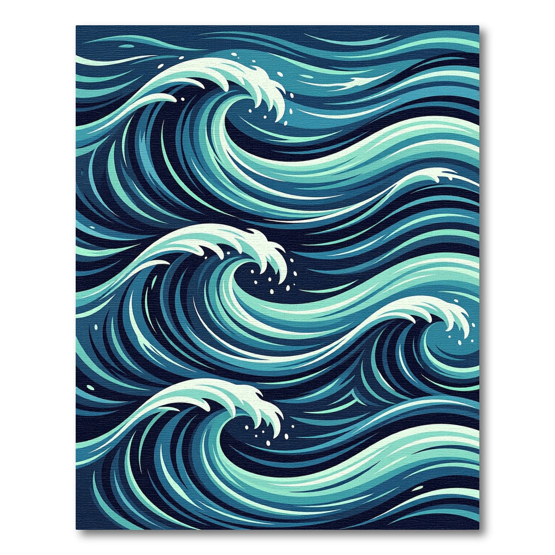 Abstract Blue Ocean Wave Swirls Rug