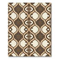 Elegant Cream and Espresso Scalloped Damask Rug