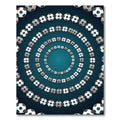 Radiant Soccer Ball Circular Teal Backdrop Rug