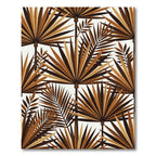Lush Copper Tropical Palm Leaf Rug