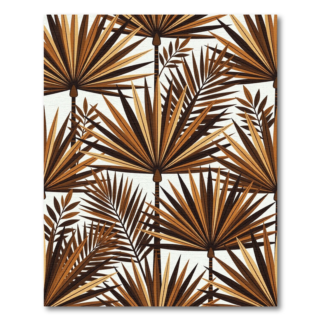 Lush Copper Tropical Palm Leaf Rug