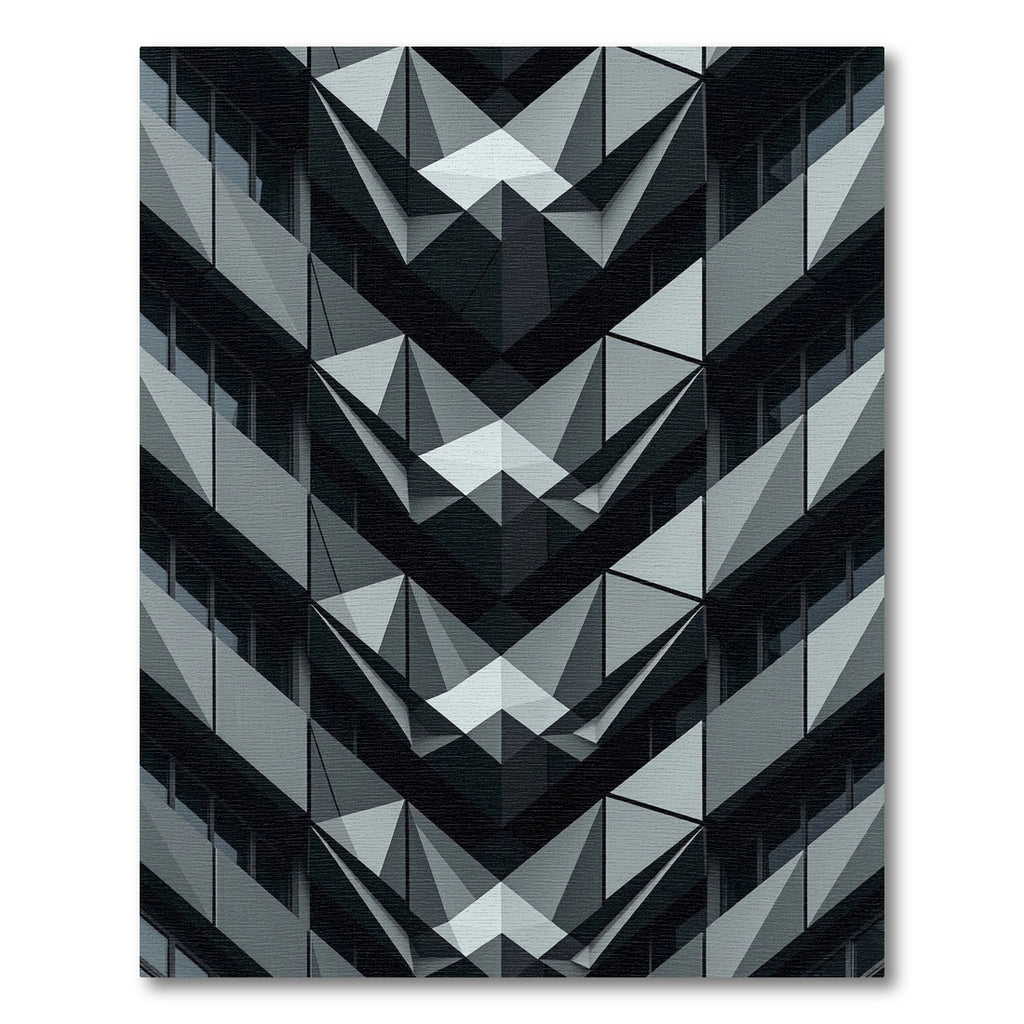 Monochrome Geometric Facade V Shape Rug