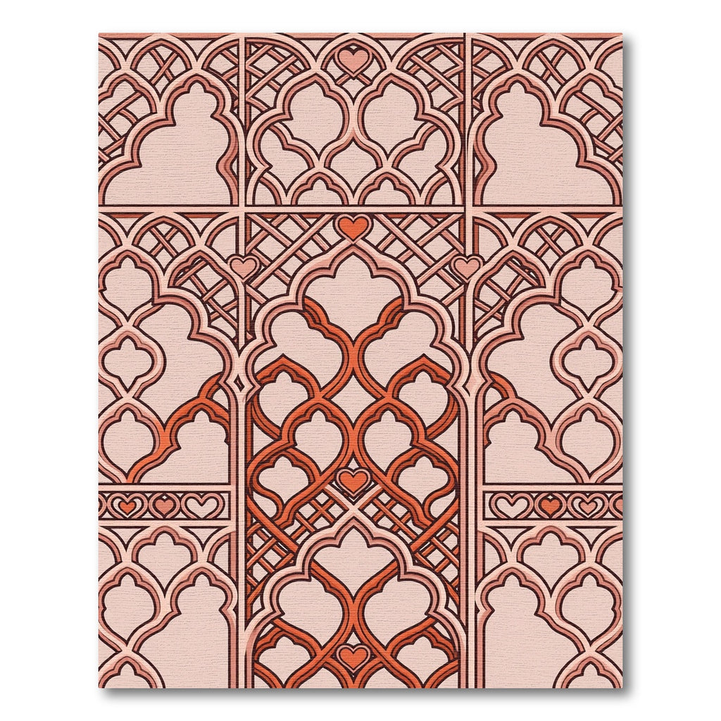 Rose Quatrefoil Hearts Lattice Rug