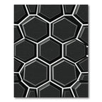 Monochrome Geometric Hexagon Relief Rug