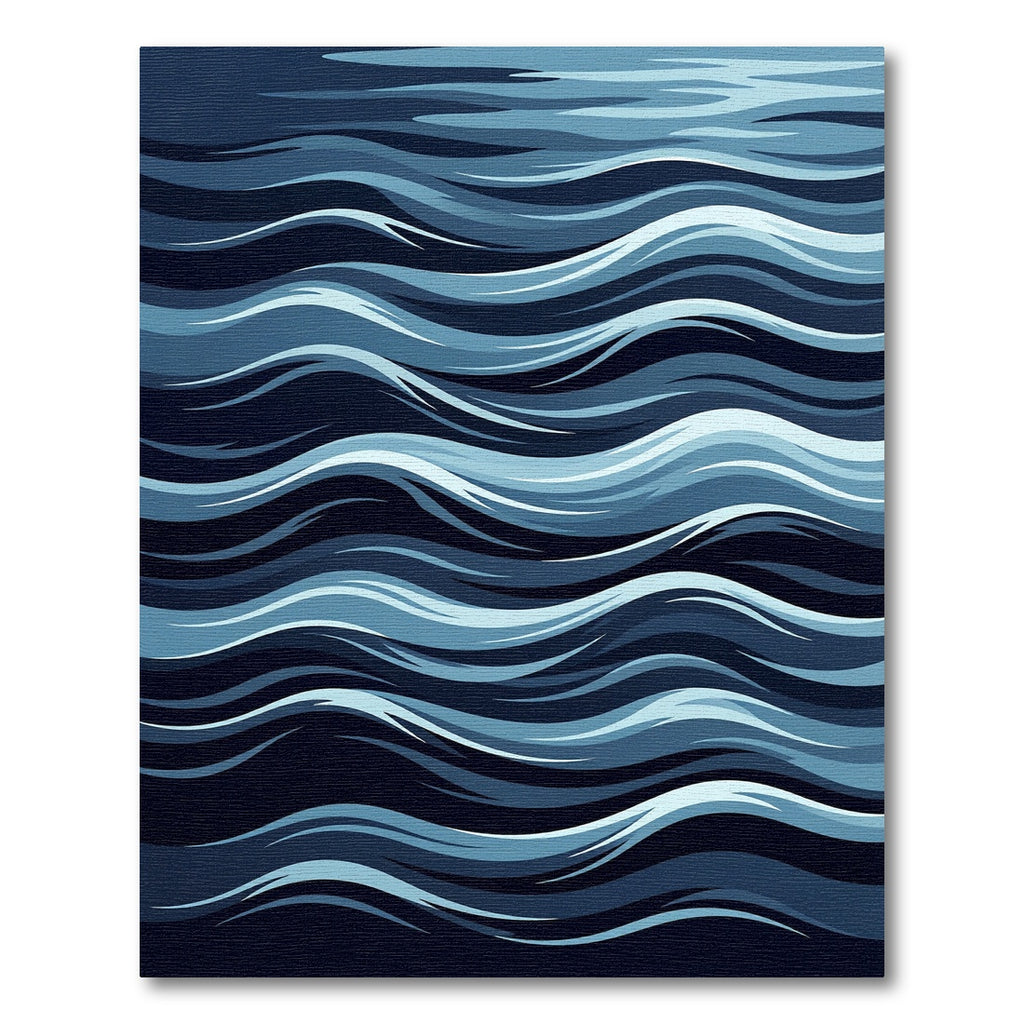 Oceanic Swirls Flowing Indigo Rug