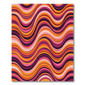 Retro Orange Pink Swirl Waves Rug