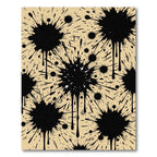 Bold Black Ink Splatter Abstract Art Rug