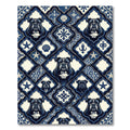 Nautical Navy Bulldog Tile Mosaic Rug