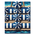 Coastal Navy White Striped Geometric Pier Rug