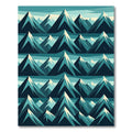 Teal And White Mountain Range Rug