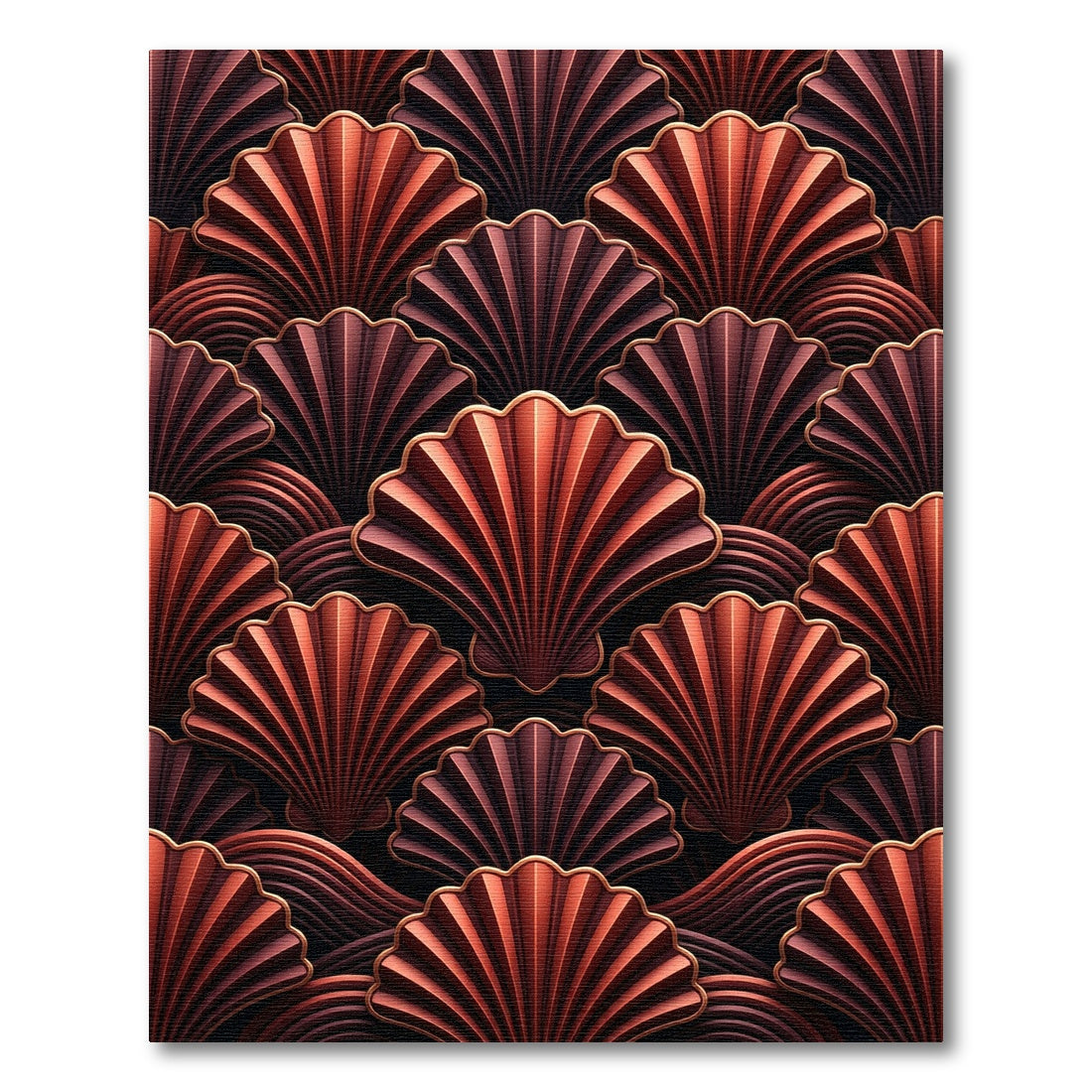 Gilded Amber Fan Wave Rug