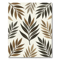 Earthy Brown Tropical Leaf Botanical Rug