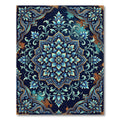 Ornate Sapphire Floral Damask Area Rug