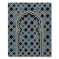 Navy Blue Intricate Arched Lattice Rug