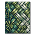 Green Woven Leaf Texture Rug