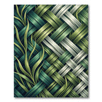 Green Woven Leaf Texture Rug