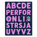 Pink Space Alphabet Astronaut Rug