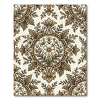 Antique Beige Floral Damask Medallion Rug