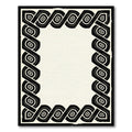 Black Ivory Interwoven Geometric Border Rug