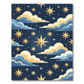 Golden Starry Night Sky Rug