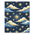 Golden Starry Night Sky Rug