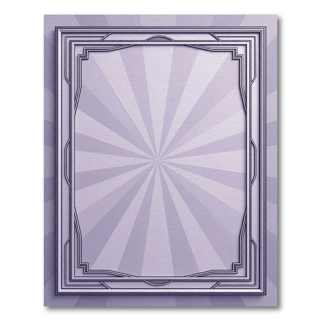 Art Deco Lilac Sunburst Frame Rug