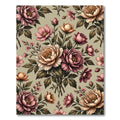 Elegant Peony Blossom Botanical Illustration Rug