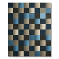 Geometric Block Grid Blue Neutral Rug