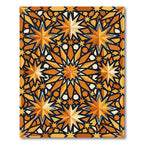 Orange Geometric Star Burst Rug