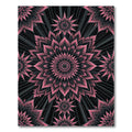 Pink Black Radiant Floral Mandala Rug
