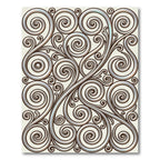 Metallic Silver Swirl Scroll Rug