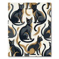 Black And Tan Feline Swirls Rug