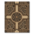 Black and Gold Damask Ornate Medallion Rug