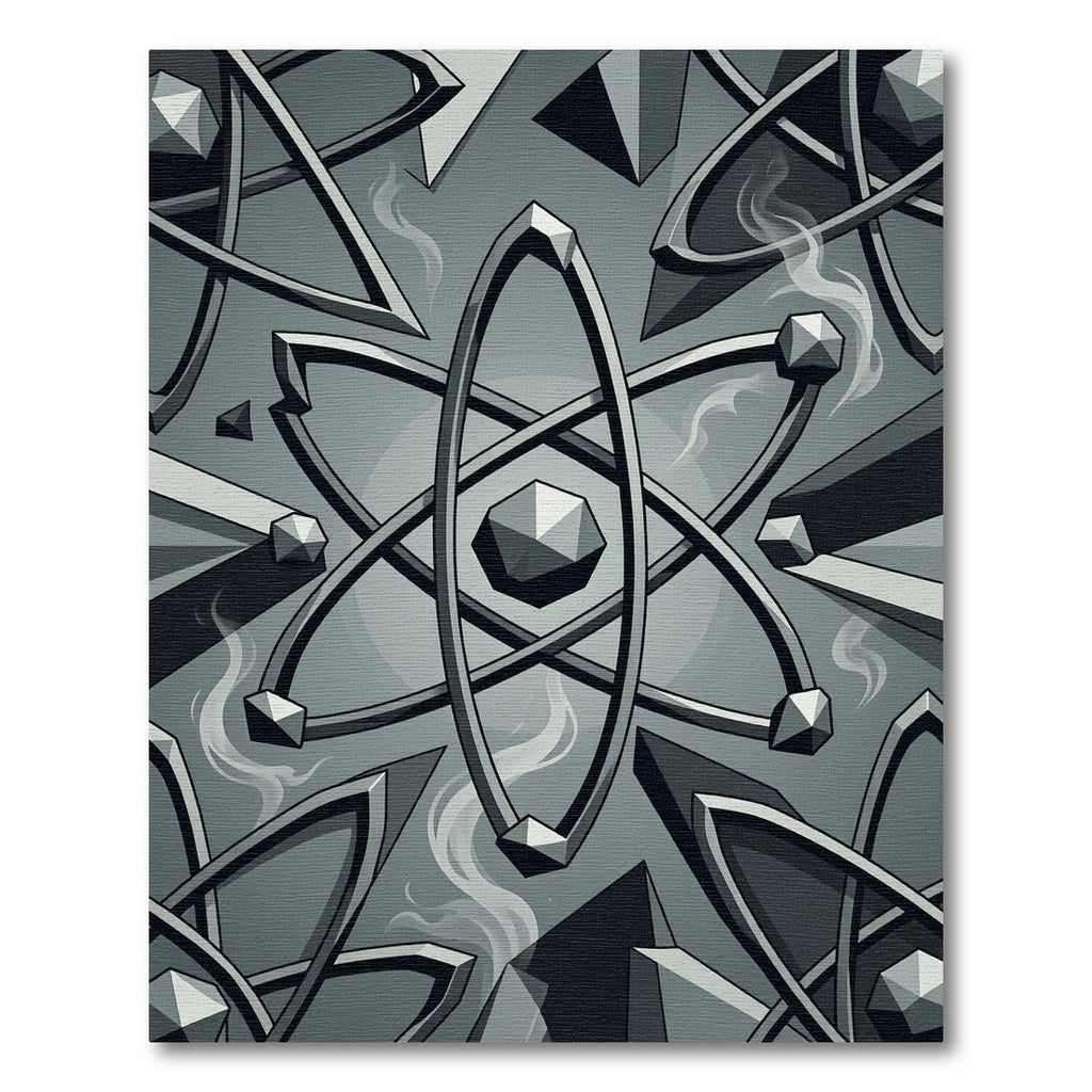 Monochromatic Atom Geometric Abstract Rug