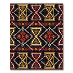 Tribal Hourglass Chain Geometric Earthy Rug