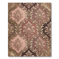 Vintage Damask Floral Ochre Rose Area Rug