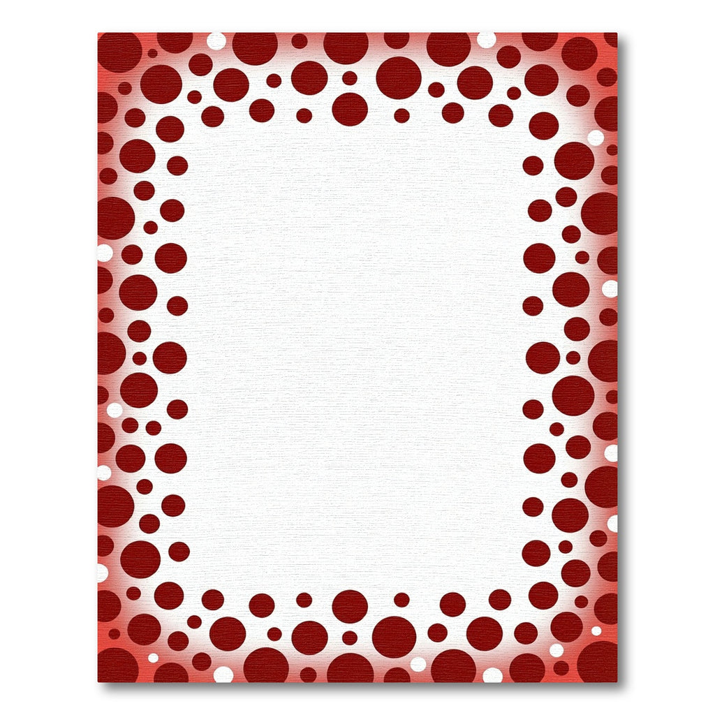Bold Crimson Polka Dot Border Rug