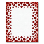 Bold Crimson Polka Dot Border Rug