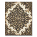 Vintage Ornate Brown Floral Medallion Rug