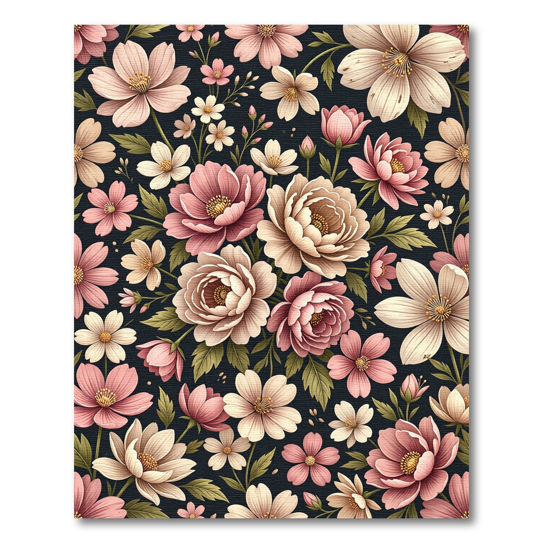 Romantic Pastel Floral Botanical Arrangement Rug