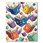 Whimsical Flying Book Sky Constellation Rug