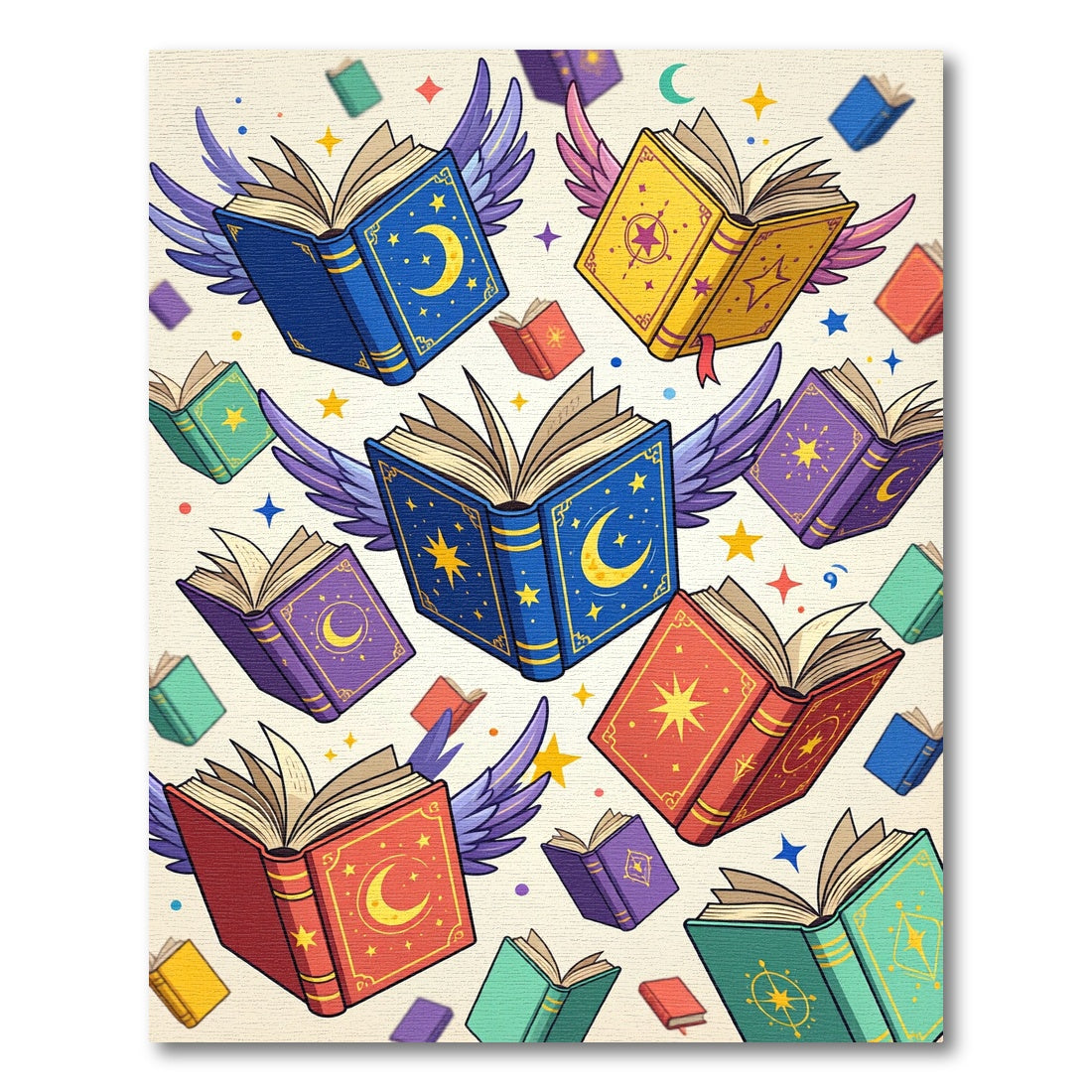 Whimsical Flying Book Sky Constellation Rug