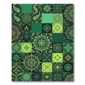 Emerald Green Paisley Mandala Patchwork Rug