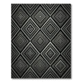 Black Silver Diamond Geo Art Rug