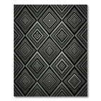 Black Silver Diamond Geo Art Rug