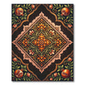 Autumn Pomegranate Floral Diamond Medallion Rug