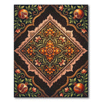 Autumn Pomegranate Floral Diamond Medallion Rug