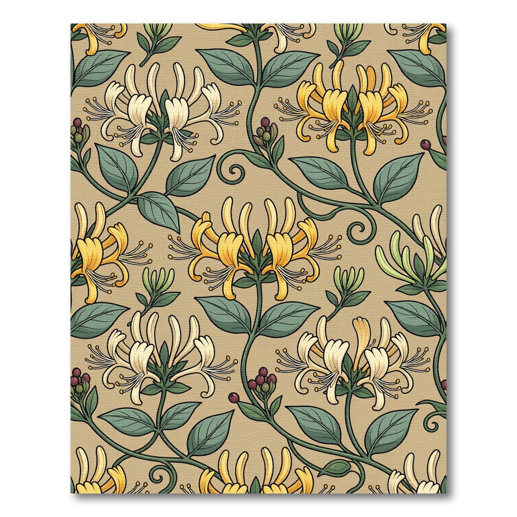 Golden Cream Honeysuckle Vine Rug
